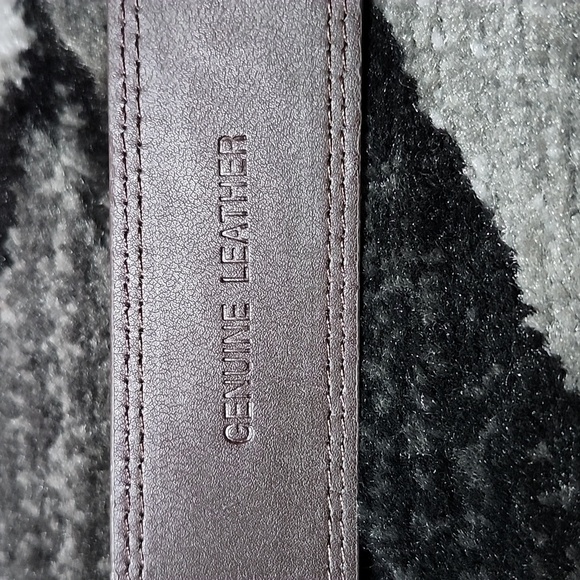 MENS GENUINE BROWN LEATHER CASUAL BELT XL - Picture 7 of 10